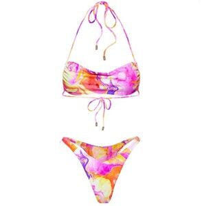 Kamari Swim Capri Scoop Bikini Halter Top and Cheeky Bikini Bottom Set